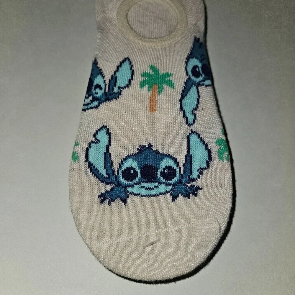 NEW 3 Pairs Disney Stitch Stay Put Liner Socks Women's Shoe Size 4-10 Alien Lot